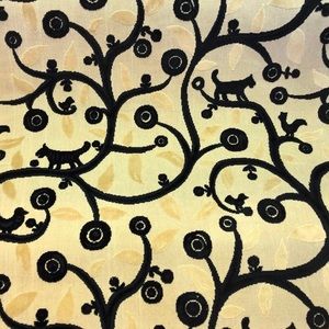 Clarence House La Jungle Creme/Noire Cut Velvet